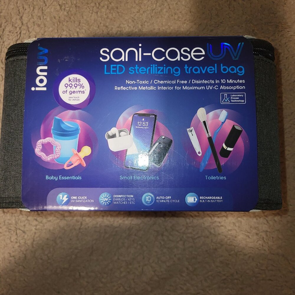 IonUV Sani-Case UV LED Sterilizing Travel Bag New